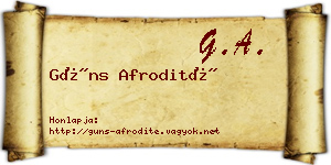 Güns Afrodité névjegykártya